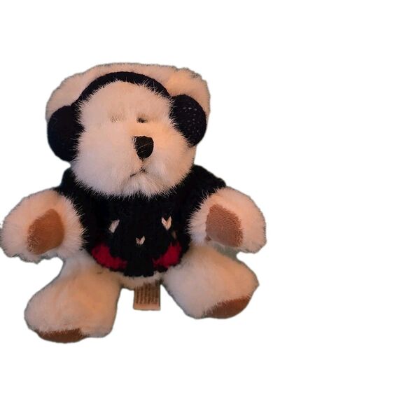 Hugfun Teddy Bear Plush Toy in Blue Sweater & Ear Muffs, 6" Pre-Owned Stuffed - Picture 1 of 5